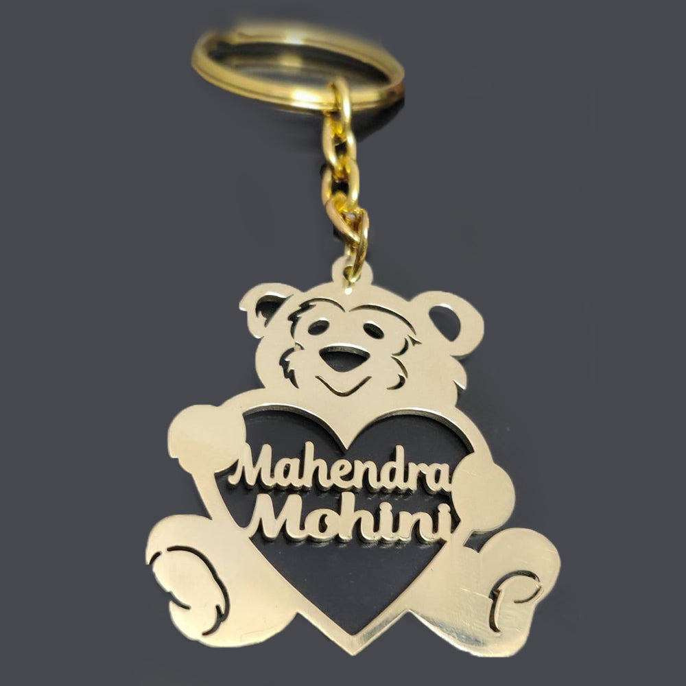 Teddy Bear Name Keychain